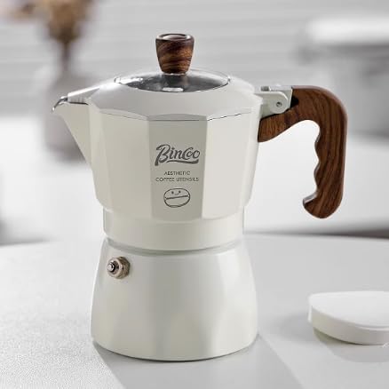 Stovetop Espresso Maker,Classic Aluminum Italian Coffee Maker,2Cups Moka Pot for Italian and Cuban Café Brewing, Double Valve Extraction (Red Black, 2 Cups)