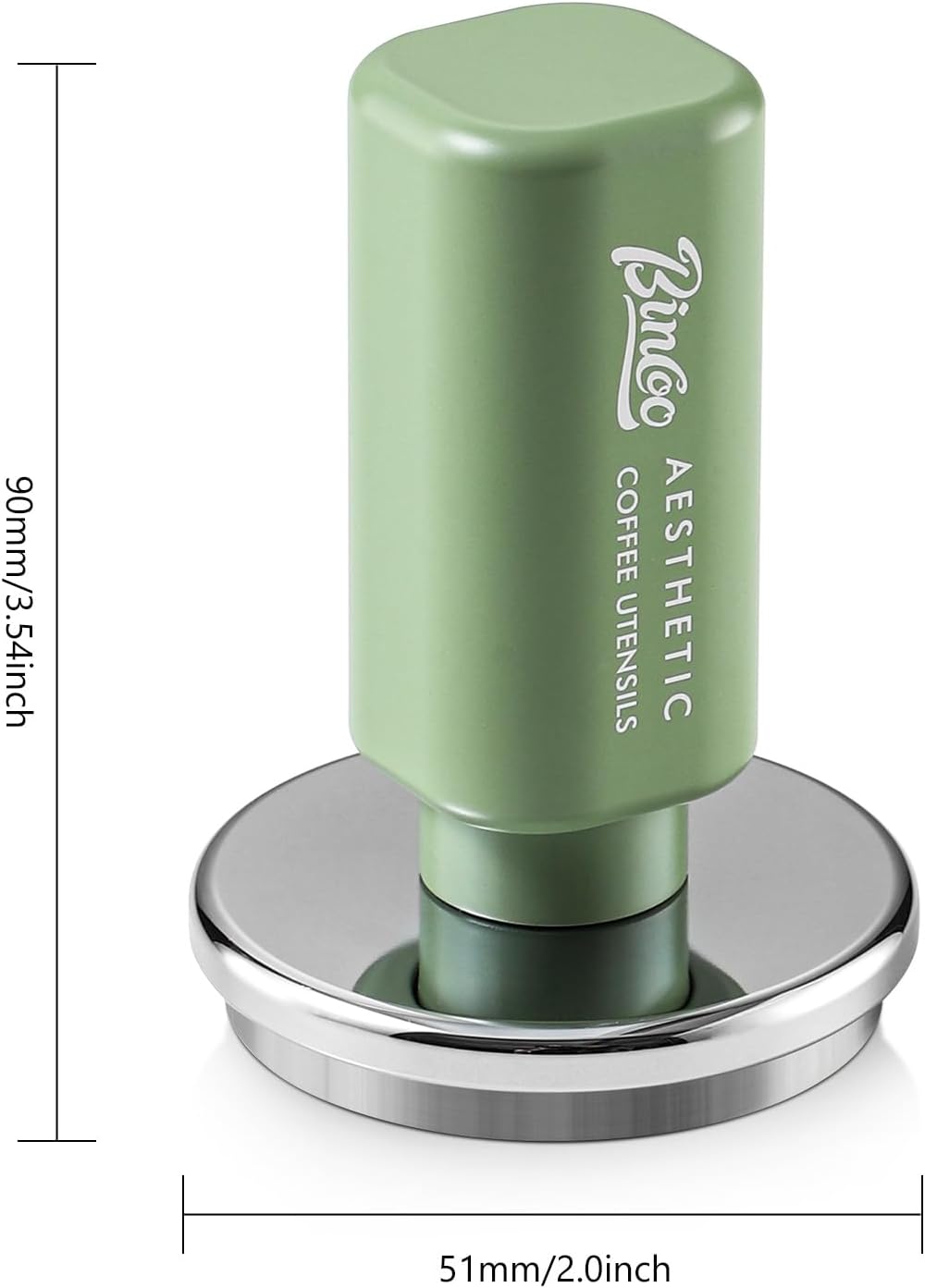 58mm Espresso Tamper - 58mm Coffee Tamper with Spring Loaded and Stainless Steel Ripple Base,Adjustable Depth Espresso Hand Tampers for 58mm Portafilter (Green)
