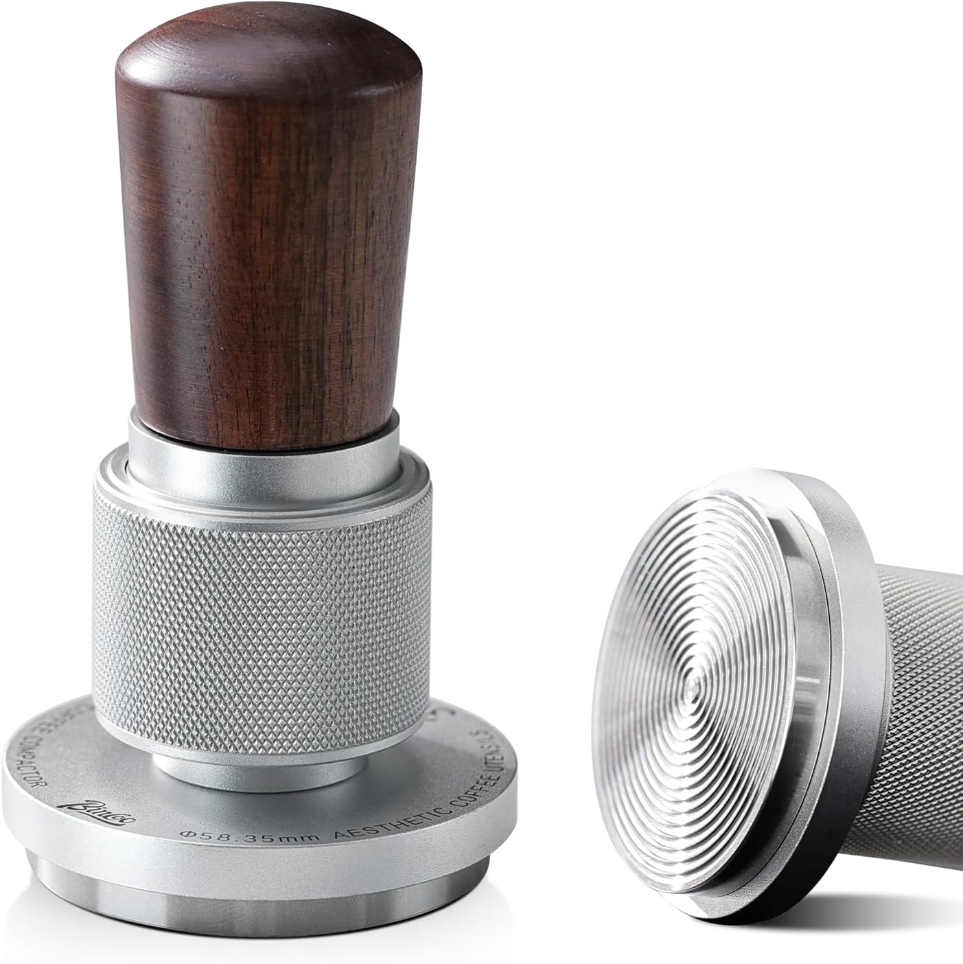 Bincoo GYKF1774 51mm Espresso Tamper,30lb Consistent Pressure Coffee Tamper with Stainless Steel Ripple Base,Barista Espresso Tamper Wood Handle for Home Coffee Espresso Accessories (Black, 51mm)