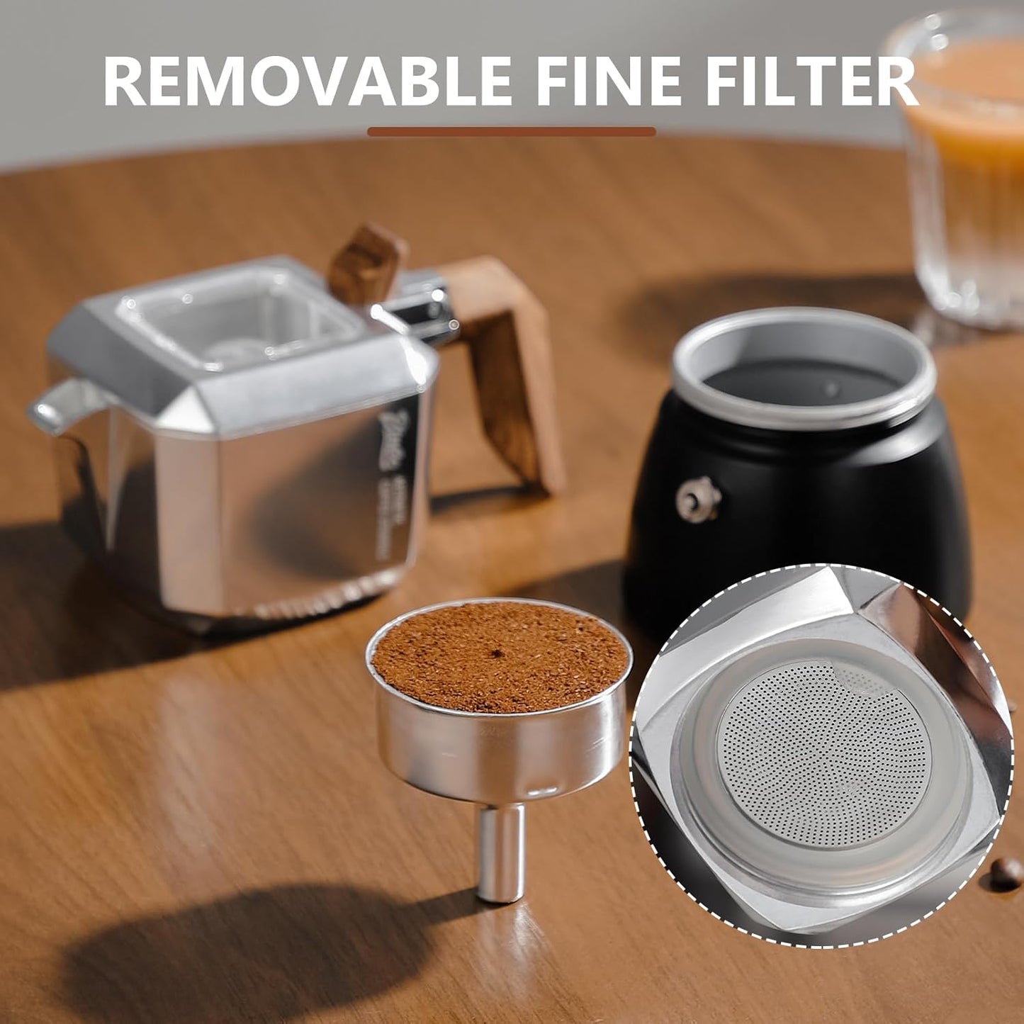 Espresso Maker Stovetop - Small Moka Pot 2 Cups,Italian Coffee maker for Single Use,4oz/120ML,Perfect for Home Cafe Camping