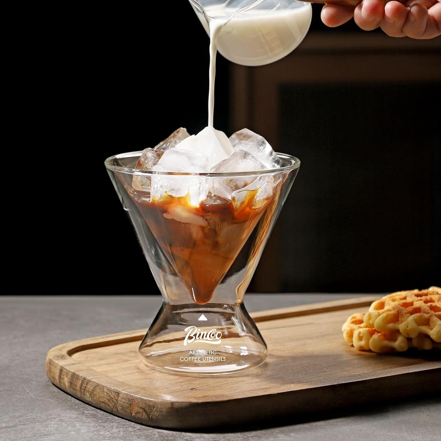 Bincoo GYJ60394 Espresso Cups Double Wall Glass Coffee Mugs 180ML Set of 2 Shot Glass-Borosilicate Glass For Coffee,Tea,Whiskey,Cocktails & All Beverages