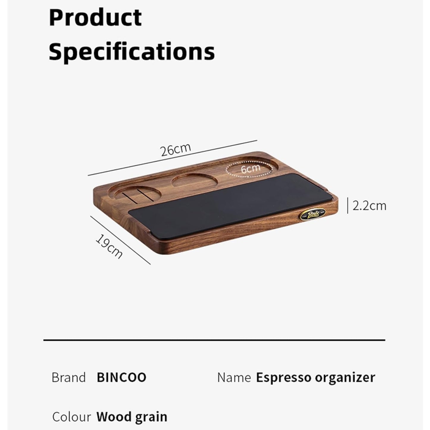 Bincoo GYKF2135 Wood Espresso Tamping Station for 51 53 54 58mm Espresso Tools,Tampere Holder Station with Multi-Slot for Home Coffee Bar,Tamping Mat for Counter(WOOD)