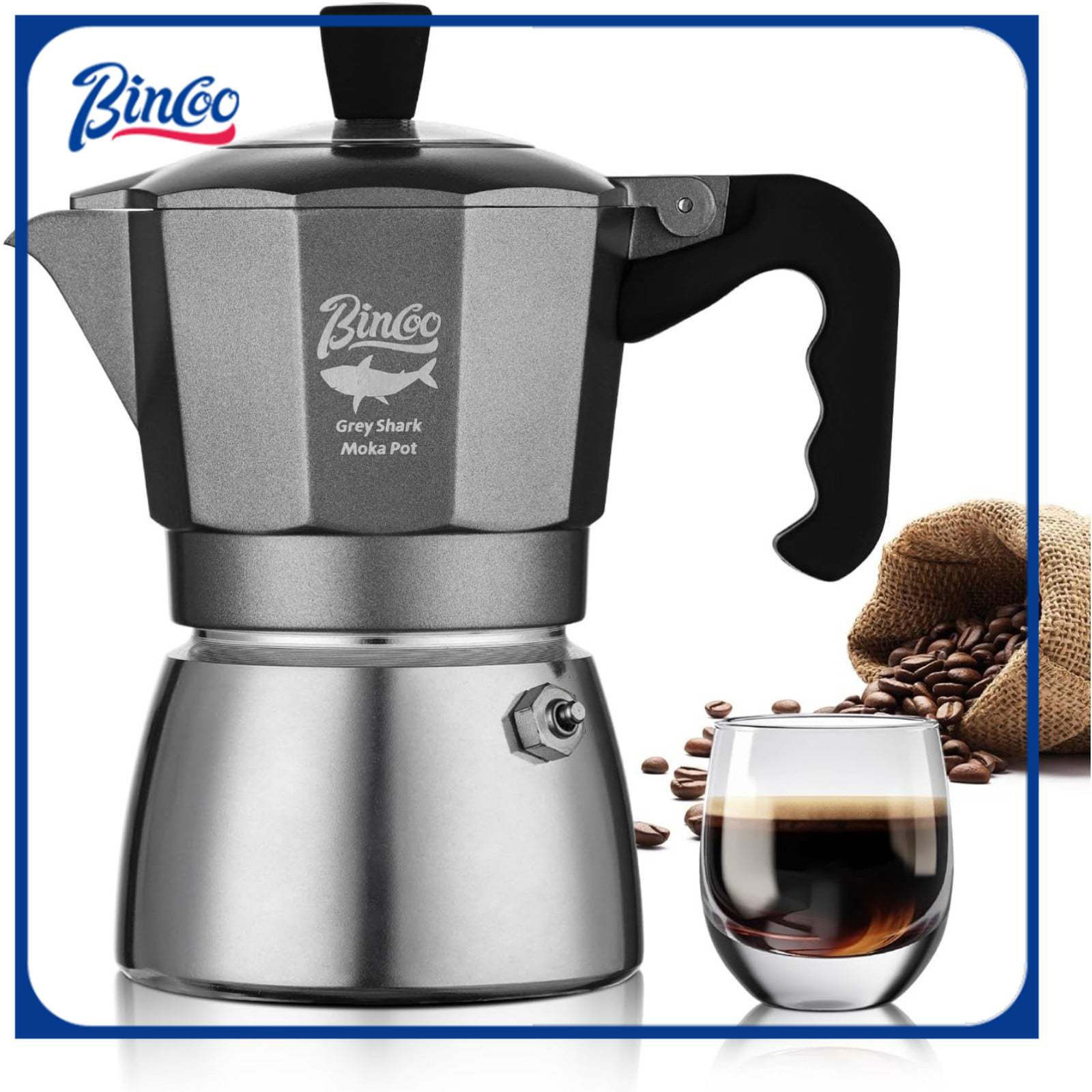 bi-yumi-peco(2ポット） Bincoo Stovetop Espresso Coffee Maker,Electric Cuban Moka Pot