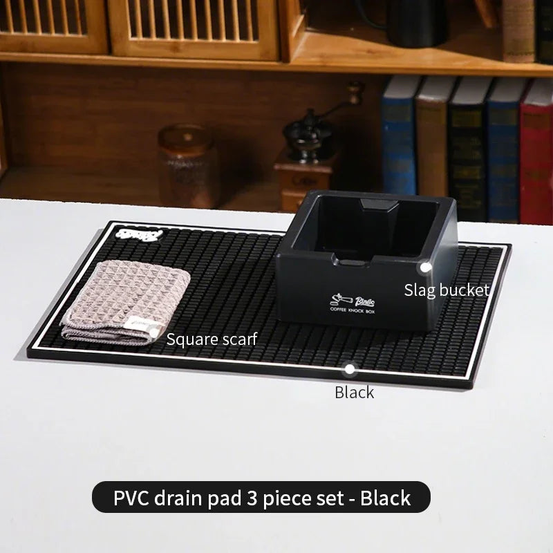 Bincoo Espresso Coffee Tamper Mat PVC Tamping Holder Anti-Skid Coffee Bar Mat for Delonghi Breville Portafilter Barista Tools