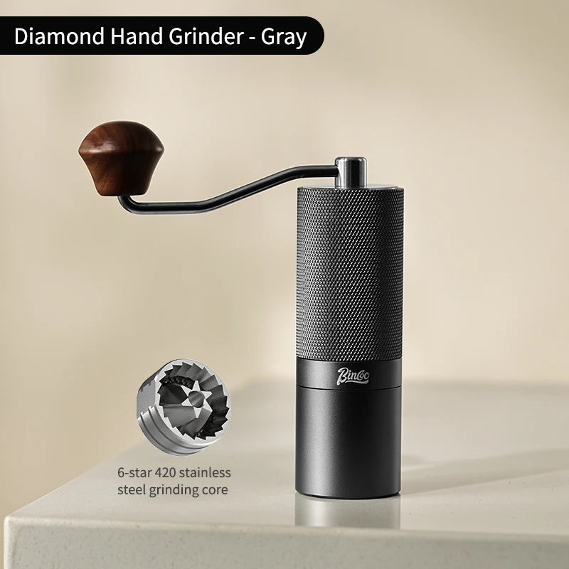 Bincoo Portable Manual Hand Coffee Grinder Professional CNC Stainless Steel Adjustable Manual Burr Coffee Bean Grinding Upgrade