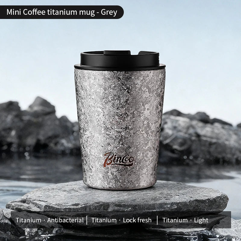Bincoo 240ML Coffee Cup Pure Titanium Material High And Low Temperature Resistance Portable Office Car Leak Proof Coffee Cups