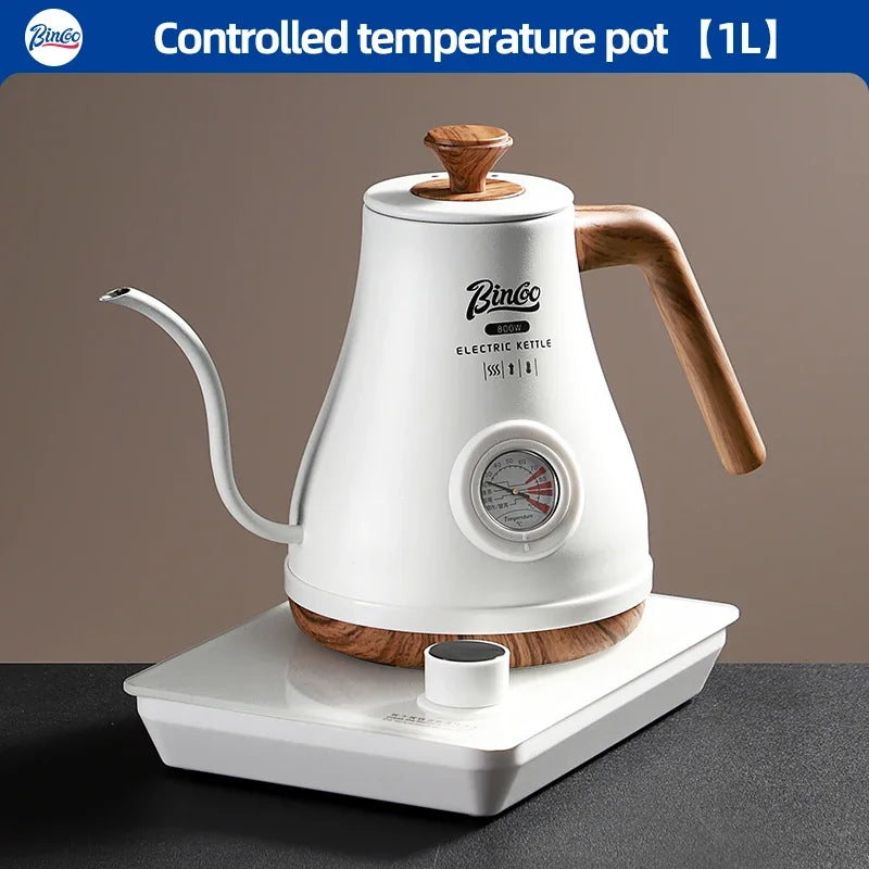Bincoo Hand Brewed Coffee Pot Intelligent Temperature Control Electric Kettle Kettle Constant Household Coffee Tool 220V 800W 1L