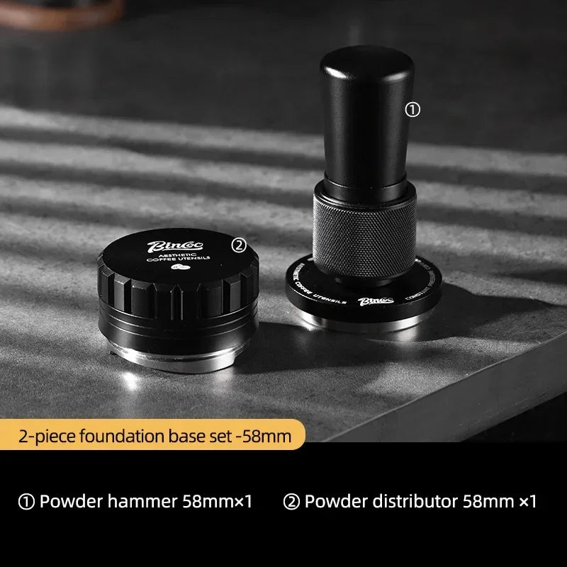 Bincoo Professional 30LB Constant-Pressure Coffee Tamper Aluminum Base Fits 51/58mm Portafilters Distributor Espresso Tool