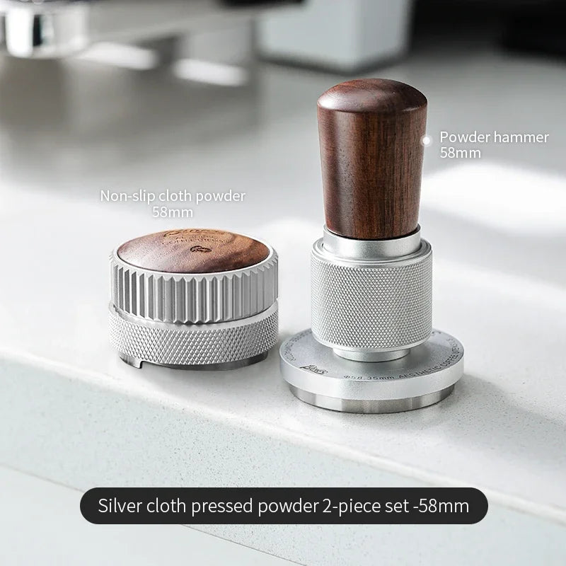 Bincoo 51MM/58MM 30lb Constant Pressure Espresso Coffee Tamper, Stainless Steel Ripple Base, Wood Handle for Home/Cafe Barista