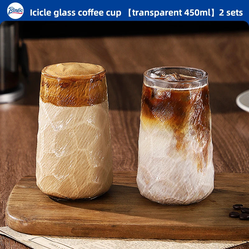 Bincoo GYKF2313 Premium Glass Coffee Cup Collection Retro Aesthetic for Dirty Coffee AmericanoEspresso High Quality for Home Cafe Use
