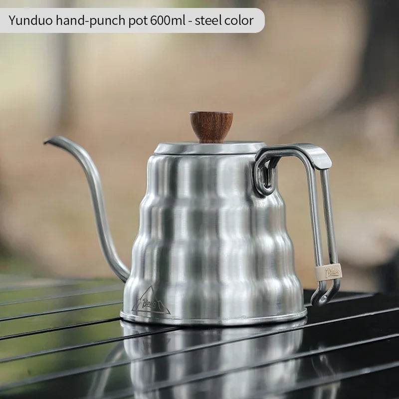 BINCOO 600ML Hand Brewed Coffee Pot 304 Stainless Steel Household Narrow Mouth Coffee Drip Kettle Pot Pour Over Coffee Tea Pots