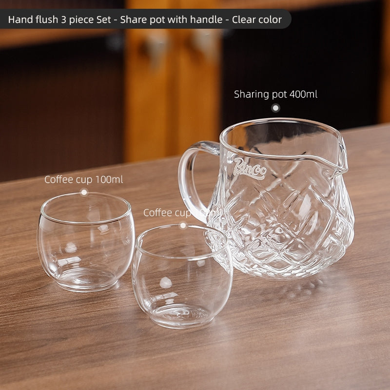BINCOO Glass Cold Brew Coffee Pot Home Sharing Pot Latte Ice Americano Cold Brew Pot Hand Brew Coffee Pot Set 400ML