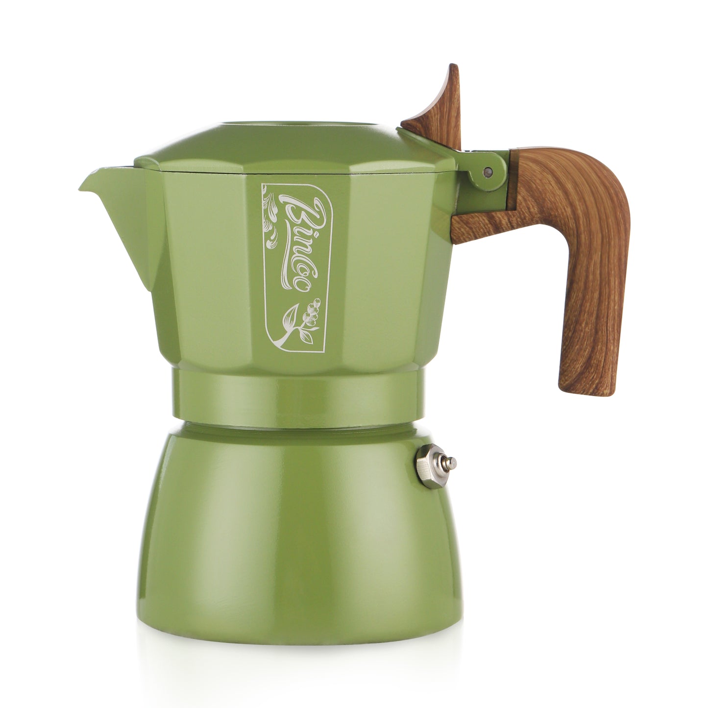 Bincoo Premium Moka Pot Set 6 Color Options Dual Valve System Compact Italian Coffee Maker for Stovetop Brewing