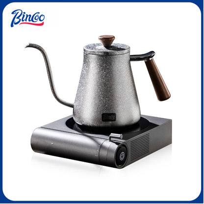 BINCOO Pure Titanium Hand Brewing Coffee Pot with Electric Ceramic Stove Long Spout Narrow Mouth Coffee Pot Home Pour-Over Coffee Set