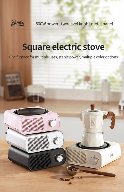 Bincoo Mini Adjustable Infrared Coffee Hot Plate, Compact Electric Coffee Heating Stove with Knob Temperature Control, Siphon Syphon & Hand Brew Coffee, Portable Home Barista Coffee Equipment