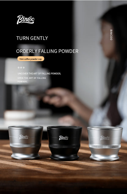 Bincoo Coffee Dosing Cup - Stainless Steel Espresso Grinder Funnel, Anti-Static Coffee Powder Receiver for Portafilter, Compatible with Home Brewing