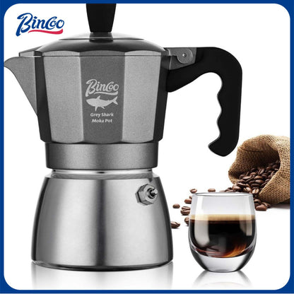 Bincoo GYKF1798 Stovetop Espresso Coffee Maker,Electric Cuban Moka Pot,120ML-4.06oz,Italian Style Coffee Maker, 2 Cup Aluminum Espresso Portable Cafetera Moka Pot for Home Travel Camping