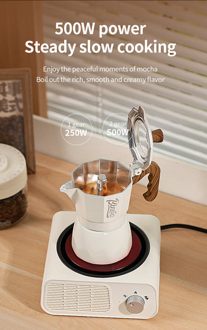 Bincoo Mini Adjustable Infrared Coffee Hot Plate, Compact Electric Coffee Heating Stove with Knob Temperature Control, Siphon Syphon & Hand Brew Coffee, Portable Home Barista Coffee Equipment