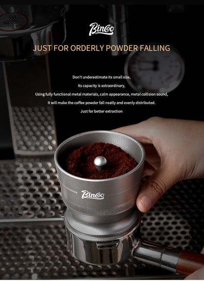 Bincoo Coffee Dosing Cup - Stainless Steel Espresso Grinder Funnel, Anti-Static Coffee Powder Receiver for Portafilter, Compatible with Home Brewing