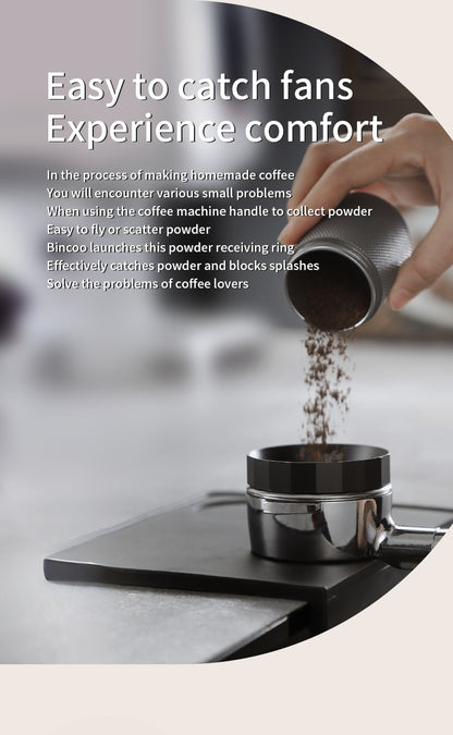 Bincoo Polygonal Magnetic Coffee Dosing Ring - Anti-Splashing Espresso Powder Funnel, Universal Fit for 51/58mm Portafilters, Aluminum Alloy Construction