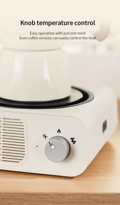 Bincoo Mini Adjustable Infrared Coffee Hot Plate, Compact Electric Coffee Heating Stove with Knob Temperature Control, Siphon Syphon & Hand Brew Coffee, Portable Home Barista Coffee Equipment