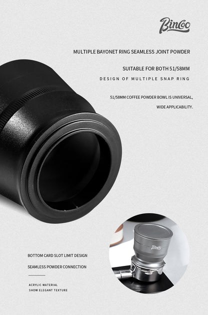 Bincoo Coffee Dosing Cup - Stainless Steel Espresso Grinder Funnel, Anti-Static Coffee Powder Receiver for Portafilter, Compatible with Home Brewing