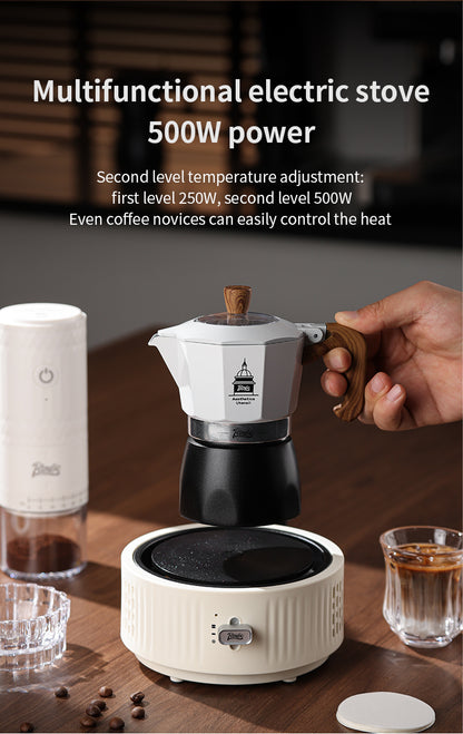 Bincoo Double Valve Moka Pot - High Pressure Stovetop Espresso Maker with Rich Crema, Transparent Lid, Food-Grade Aluminum, Italian Style Coffee Pot for Home Brewing