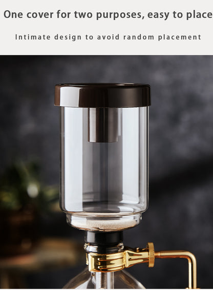 Bincoo Electric Siphon Coffee Maker, Borosilicate Glass Vacuum Syphon Coffee Pot with Solid Wood Handle & Adjustable Heating Base, Professional Hand Brew Coffee Brewer for Home & Cafe Barista