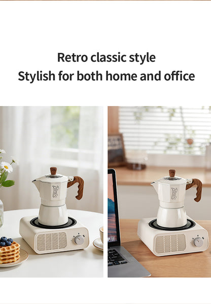 Bincoo Mini Adjustable Infrared Coffee Hot Plate, Compact Electric Coffee Heating Stove with Knob Temperature Control, Siphon Syphon & Hand Brew Coffee, Portable Home Barista Coffee Equipment