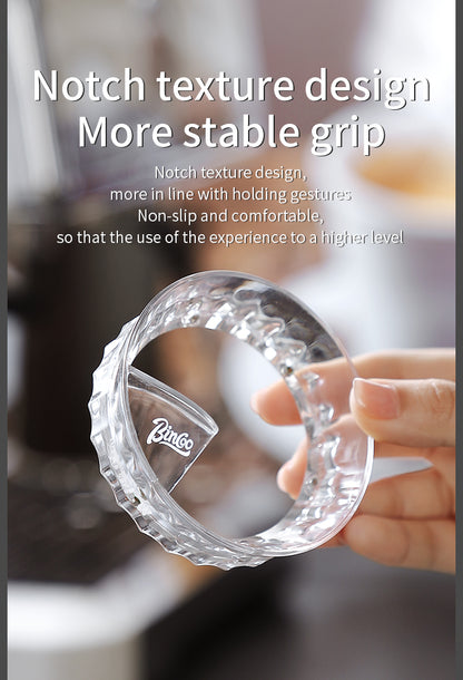 Bincoo Clear Magnetic Coffee Dosing Ring - Anti-Splashing Espresso Powder Funnel, Dual-Use Cloth Powder Ring, Universal Fit for 51/58mm Portafilters, AS Material