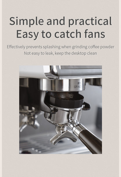 Bincoo Polygonal Magnetic Coffee Dosing Ring - Anti-Splashing Espresso Powder Funnel, Universal Fit for 51/58mm Portafilters, Aluminum Alloy Construction