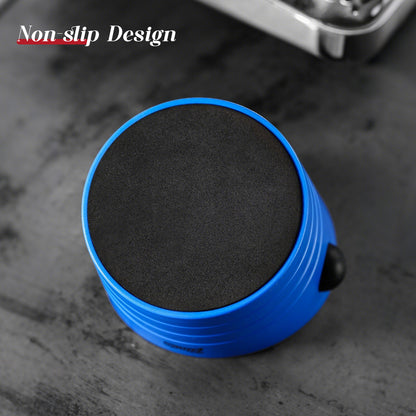 Bincoo Small Espresso Knock Box, 0.5L Coffee Ground Knock Box,Blue Espresso Puck Knock Box with Removable Knock Bar and Non-Slip Base