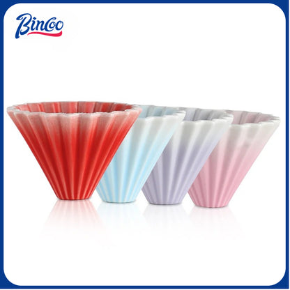 BINCOO Hand Brew Coffee Pot Set Cake Origami Filter Cup V60 Ceramic Coffee Filter Coffee Utensils