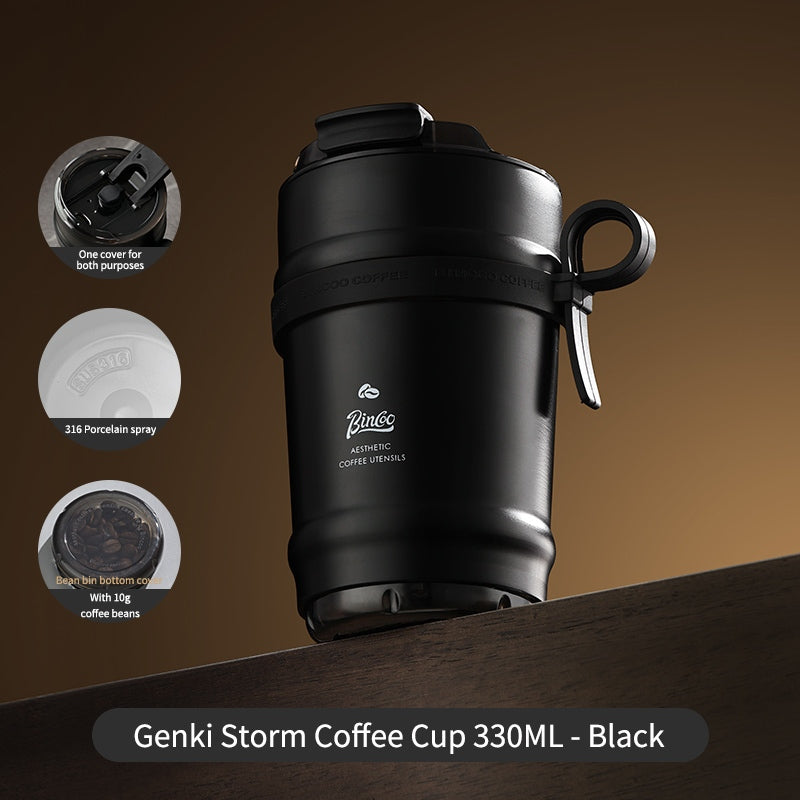 BINCOO GYKF1908 Coffee Cup Leak-proof Ceramic Liner Coffee Mug Thermal Tumbler Portable 316 Stainless Steel for Home Office Outdoor Travel and in Car 330ML