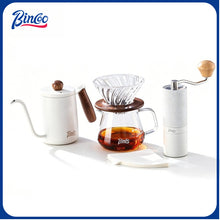 BINCOO Hand Drip Coffee Wooden Tray with Glass Dripper Glass Sharing Pot Home Brewing Coffee Appliance Set