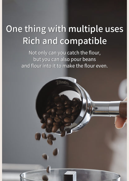 Bincoo Polygonal Magnetic Coffee Dosing Ring - Anti-Splashing Espresso Powder Funnel, Universal Fit for 51/58mm Portafilters, Aluminum Alloy Construction