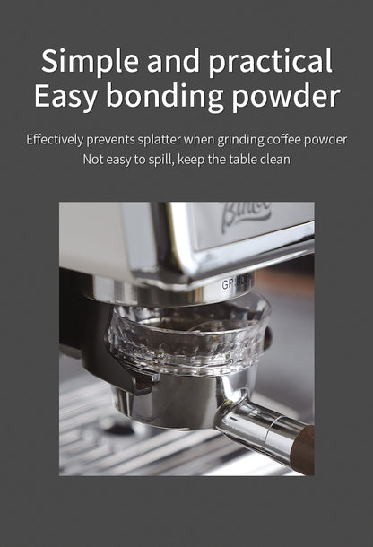Bincoo Clear Magnetic Coffee Dosing Ring - Anti-Splashing Espresso Powder Funnel, Dual-Use Cloth Powder Ring, Universal Fit for 51/58mm Portafilters, AS Material
