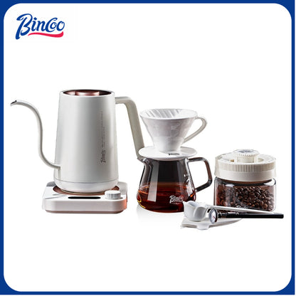 BINCOO Hand Brewing Coffee Set Ceramic V60 Dripper Glass Pour-Over Pot Manual Coffee Grinder Coffee Brewing Equipment Set