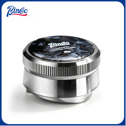BINCOO Self‑Gravity Coffee Distributor Tamper & Dosing Ring Set Height‑Free‑Adjust Stainless Steel Espresso Distributor Kit 58MM