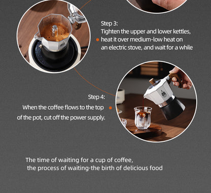 Bincoo Double Valve Moka Pot - High Pressure Stovetop Espresso Maker with Rich Crema, Transparent Lid, Food-Grade Aluminum, Italian Style Coffee Pot for Home Brewing
