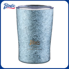 Bincoo GYKF2295 Qingniao Titanium Coffee Cup, 300ml Pure Titanium Double-Wall Tumbler, Frost Blue/Silver Colors, 99.8% Titanium Purity