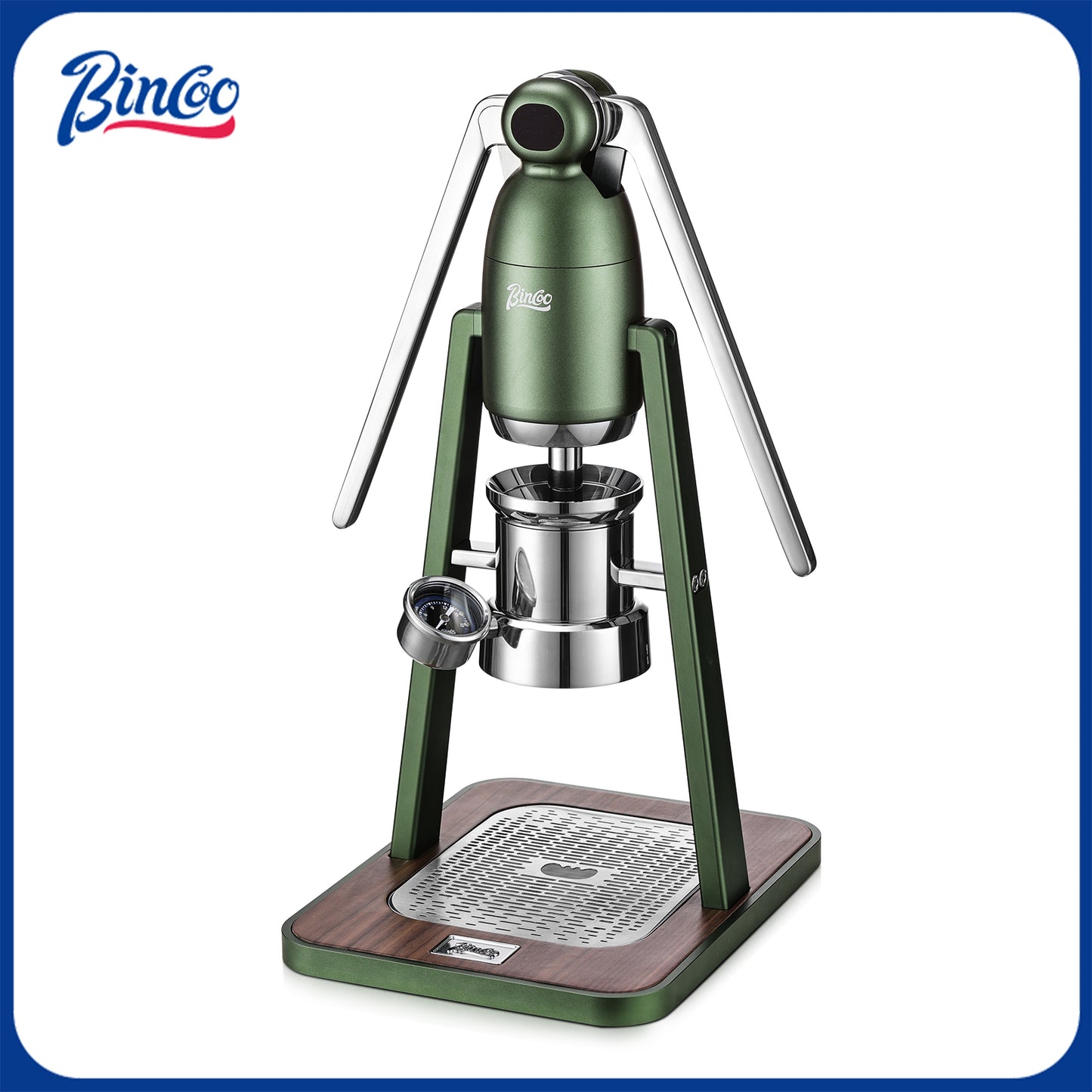 Bincoo Manual Espresso Maker Set - Hand Press Espresso Machine – 12Bar Pressure Profiling, Dual-Lever Manual Coffee Maker with Pre-Infusion, Portable for Custom Espresso Shots, Stainless Steel