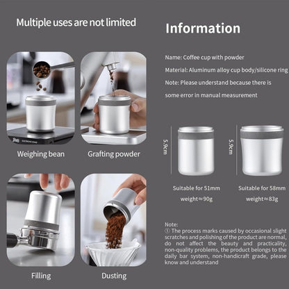 Bincoo GYKF1979 Coffee Dosing Cup - Espresso Coffee Dosing Cup Compatible with 58mm Portafilter - Aluminium Espresso Machine Accessory (58MM)