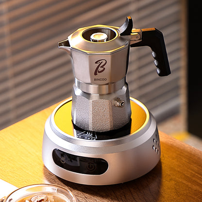 Bincoo GYKF2332 Italian Moka Pot 1 Cup - Stovetop Espresso Maker for Rich Coffee,316 Stainless Steel - Three-Valve Pressure Boosting Design