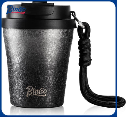 Insulated Coffee Mug with Lid, Travel Coffee Mug Tumble, Leakproof Travel Coffee Tumbler Cups, Gifts for Women Men Her Him,280ml (Black)