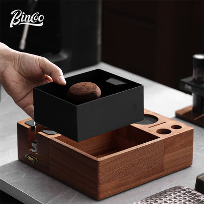 Bincoo GYKF2277 Solid Wood Multi-Functional Tamping Station,Stand Only, No Coffee Accessories