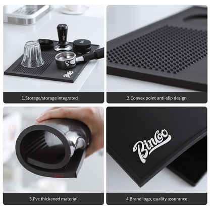 Espresso Tamping Mat - Thick Silicone Tamper Mat Coffee Bar Mat, Non-slip Coffee Tamper Holder Pad for Baristas Home