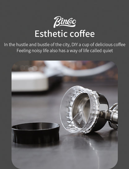 Bincoo Clear Magnetic Coffee Dosing Ring - Anti-Splashing Espresso Powder Funnel, Dual-Use Cloth Powder Ring, Universal Fit for 51/58mm Portafilters, AS Material