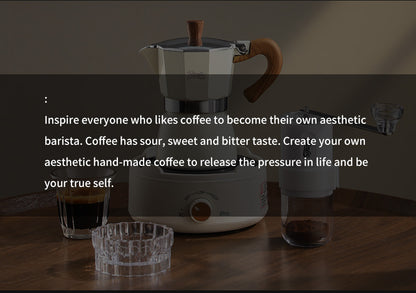 Bincoo Double Valve Moka Pot - High Pressure Stovetop Espresso Maker with Rich Crema, Italian Style Coffee Pot with Wood Handle, Food-Grade Aluminum for Home Brewing