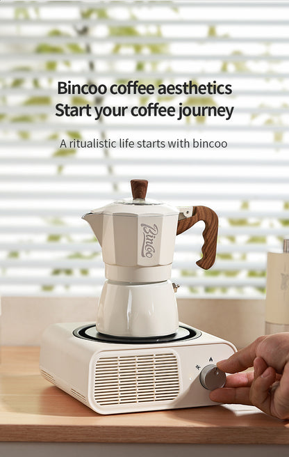 Bincoo Mini Adjustable Infrared Coffee Hot Plate, Compact Electric Coffee Heating Stove with Knob Temperature Control, Siphon Syphon & Hand Brew Coffee, Portable Home Barista Coffee Equipment